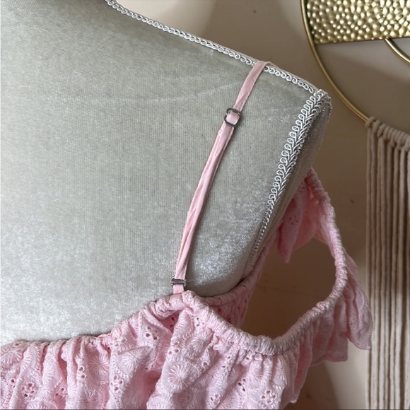 majorelle • eyelet smocked off shoulder mini dress - Picture 4 of 10